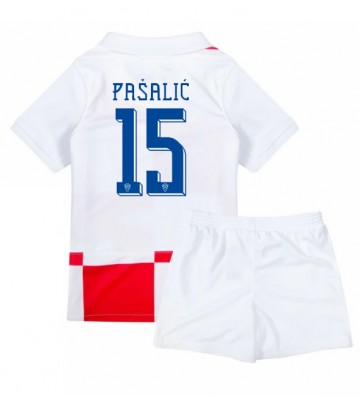 Kroatien Mario Pasalic #15 Replika Babytøj Hjemmebanesæt Børn EM 2024 Kortærmet (+ Korte bukser)